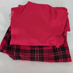 Craft & Barrow Red Plaid Womens Pajama Set